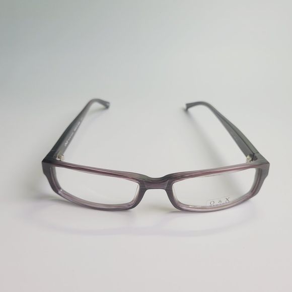 O&X NY OP-37 eyeglasses brown plum rectangular full stripe frame 53-17 143 C7 - Picture 7 of 12